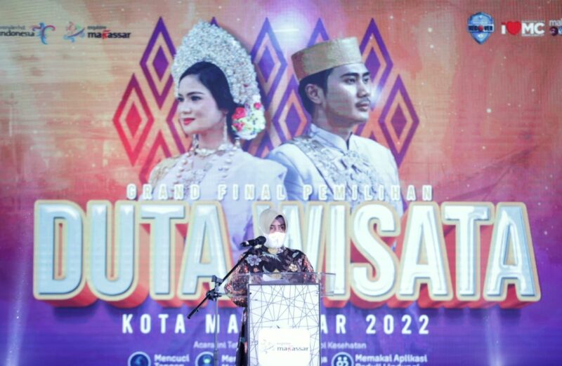 Indira Jusuf Ismail, membuka Gerai Final Pemilihan Duta Wisata Kota Makassar Tahun 2022 di Hotel Gammara, Jumat (18/03/2022).