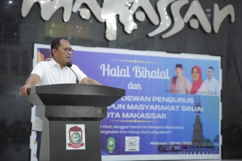 Wali Kota Makassar,  Danny Pomanto hadiri kegiatan halal bi halal yang digelar Himpunan Masyarakat Sinjai ,(Himas) Kota Makassar di Baruga Anging Mammiri Rujab Wali Kota, Sabtu (28/05/2022).