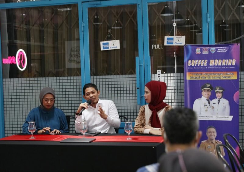 Dinas Komunikasi dan Informatika (Diskominfo) Kota Makassar, gelar coffee morning, Rabu (13/07/2022).