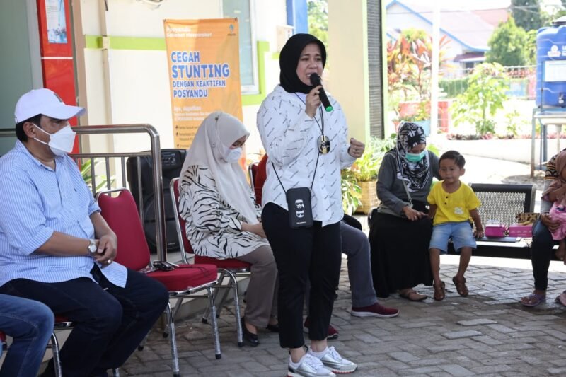 Wakil Wali Kota Makassar, Fatmawati Rusdi saat Grebek Stunting di Puskesmas Kapasa, Sabtu (30/07/2022).