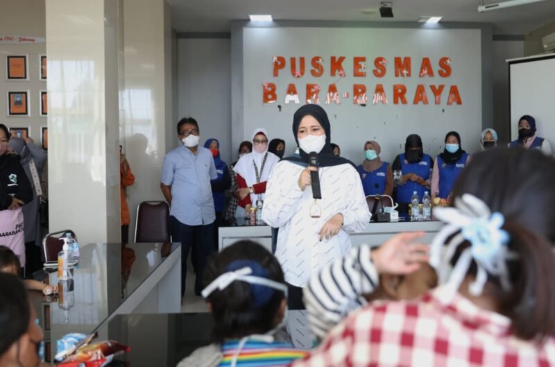 Wakil Wali Kota Makassar, Fatmawati Rusdi kunjungi Puskesmas Barabarayya, Sabtu (20/08/2022).