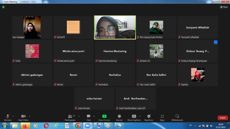 Korps HMI-Wati (KOHATI) Himpunan Mahasiswa Islam Cabang Wajo mengadakan Diskusi Ruang Perempuan bertema “Peran Perempuan Menjawab Tantangan Di Era Society 5.0” pada Jumat (11/11/2022).