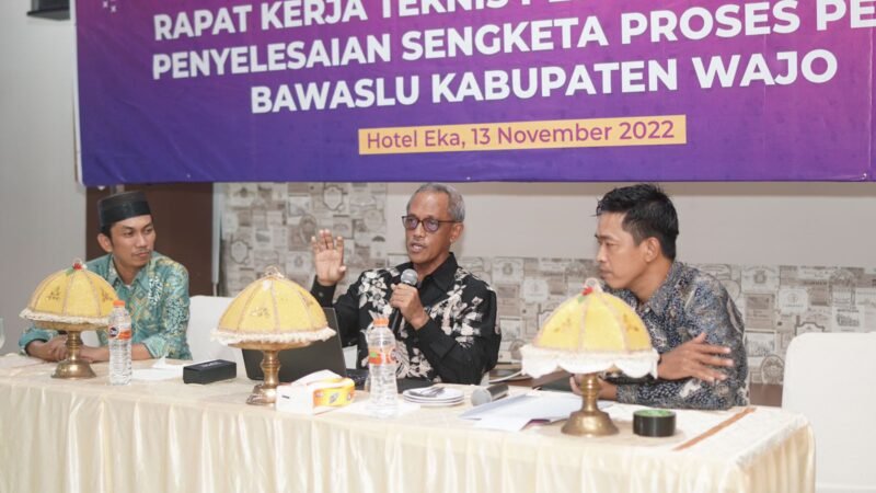 Prof. Anwar Borahima, Guru besar Fakultas Hukum Universitas Hasanuddin, hadir sebagai Narasumber di Rapat Kerja Teknis Penyelenggaraan Penyelesaian Sengketa Proses Pemilu. Minggu (13/11/2022).