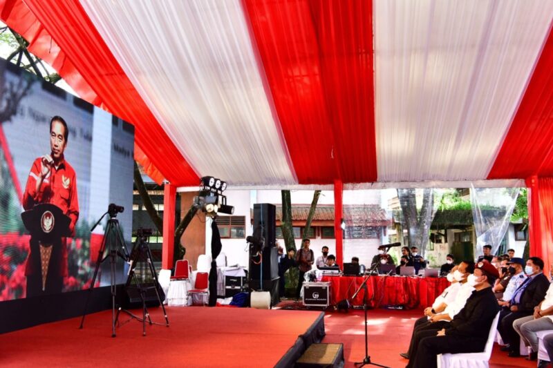 Gubernur Sulsel, Andi Sudirman Sulaiman menghadiri langsung pencanangan AMN Makassar di lokasi rencana pembangunan, Jalan Perintis Kemerdekaan 17, Makassar. Sementara Presiden Jokowi melakukan pencanangan secara daring dari Surabaya.