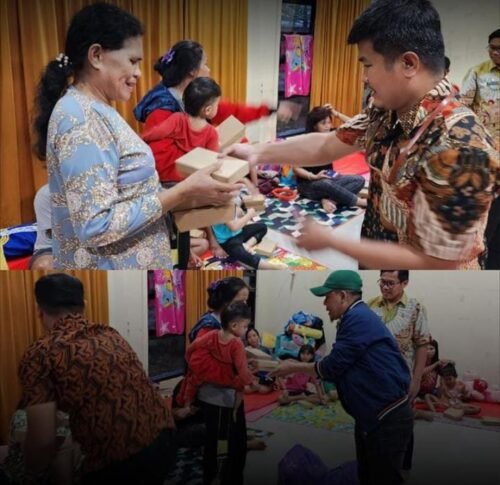 Dinas Perdagangan Kota Makassar menyalurkan bantuan makanan sebanyak 50 dua  untuk pengungsi yang terdampak banjir di Kantor Kelurahan Katimbang, Kecamatan Biringkanaya, Makassar, Kamis (16/02/2023)