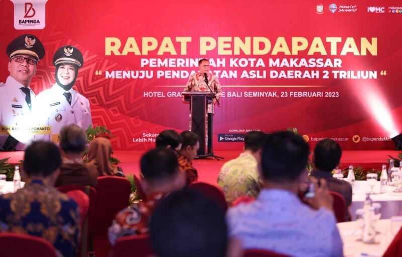Wali Kota Makassar,  Danny Pomanto membawakan sambutan pada pembukaan Rakor Pendapatan di Badung, Bali, Kamis (23/02/2023)