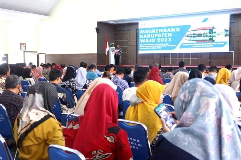 Pemerintah Kabupaten Wajo menggelar Musrenbang Kabupaten Tahun 2023 dirangkaikan dengan Musrenbang Anak Tahun 2023 dalam rangka penyusunan RKPD tahun 2024