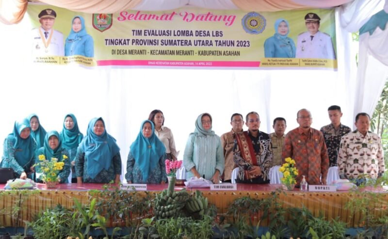 Tim Evaluasi Lomba Lingkungan Bersih dan Sehat (LBS) Tingkat Provinsi Sumatera Utara (Provsu) melakukan evaluasi di Desa Meranti Kecamatan Meranti Kabupaten Asahan, Jum'at (14/04/2023)