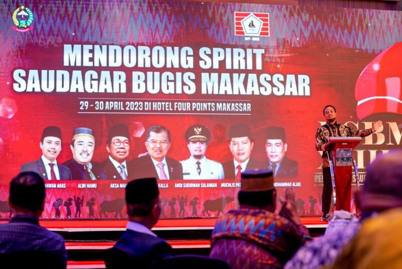 Gubernur Sulsel, Andi Sudirman Sulaiman menghadiri Pertemuan Saudagar Bugis Makassar (PSBM) XXIII Tahun 2023 di Hotel Four Points by Sheraton, Makassar, Minggu (30/04/2023)