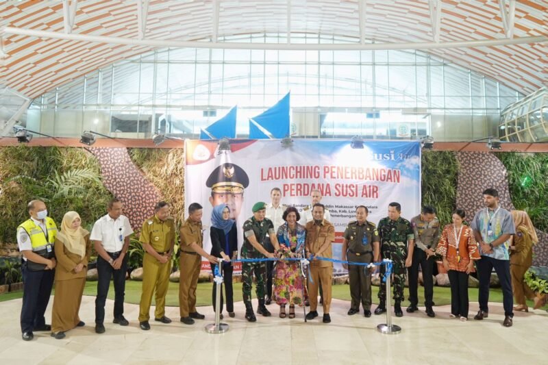 Launching Penerbangan Bersubsidi Perdana Susi Air dari Bandara Internasional Sultan Hasanuddin Makassar ke Bandara Andi Djemma Masamba Luwu Utara, Senin (22/05/2023)