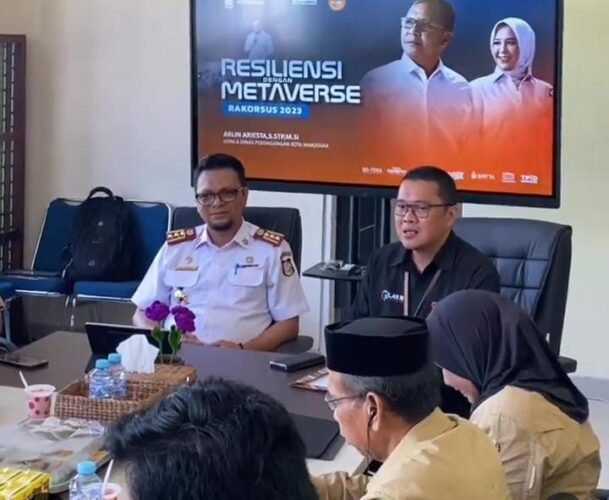 Kepala Dinas Perdagangan Kota Makassar, Arlin Ariesta menerima kunjungan peserta PKN TK II LAN Makassar di Kantor Dinas Perdagangan Kota Makassar, Rabu (26/07/2023)