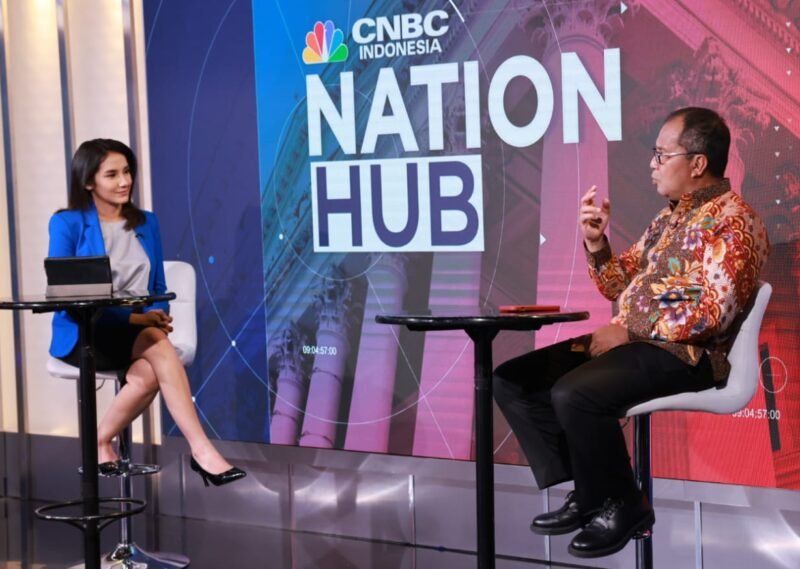 Wali Kota Makassar Danny Pomanto menghadiri program Nation Hub CNBC, di Jakarta, Rabu, (25/10/2023).