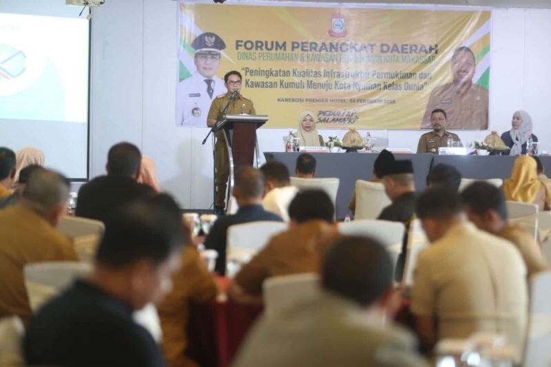 Forum Perangkat Daerah Dinas Perumahan dan Kawasan Permukiman Kota Makassar (Disperkim) yang berlangsung di Karebosi Premier Hotel, Senin 3 Februari 2025, menjadi ajang strategis untuk membahas arah pembangunan kota