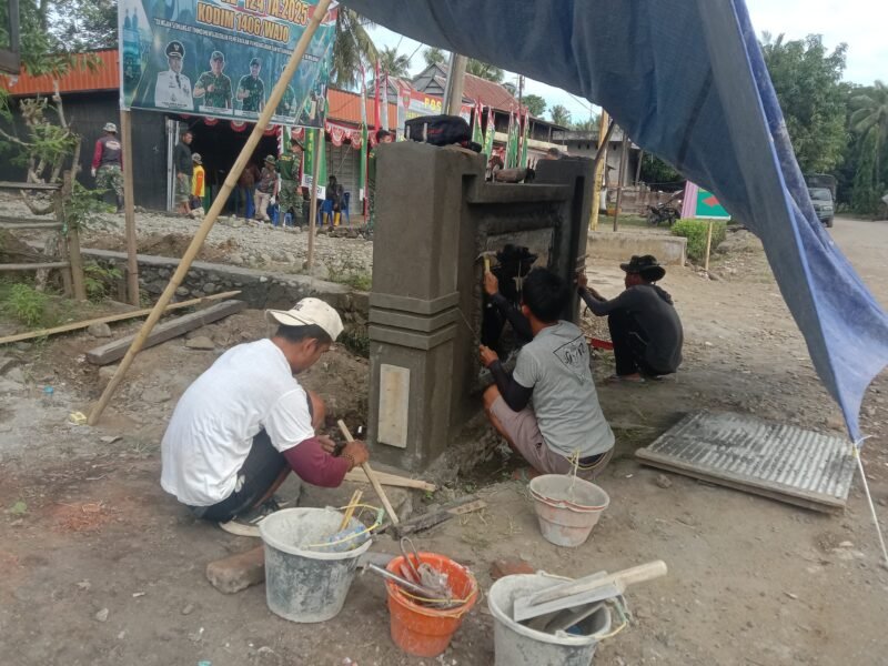 Hari ke-25, Satgas Giat Pembuatan Prasasti TMMD ke-124 Kodim 1406/Wajo