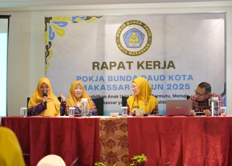 Bunda PAUD Kota Makassar, Melinda Aksa membuka Rapat Kerja (Raker) Pokja Bunda PAUD Kota Makassar Tahun Anggaran 2025, Rabu (11/6/2025) di Hotel Novotel Makassar