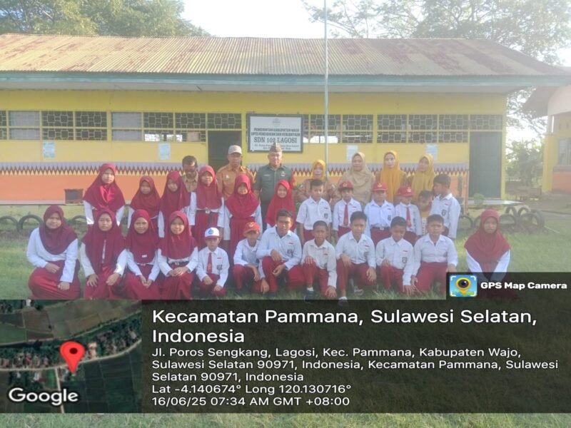 Dalam rangka meningkatkan wawasan kebangsaan dan cinta tanah air, Babinsa Koramil 06 Pammana menjadi pembina Upacara di SDN 102 Lagosi dan SDN 95 Patila
