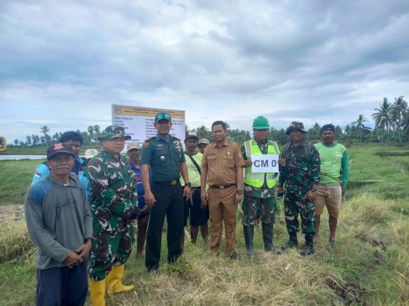 Komandan Kodim 1406/Wajo, Letkol Inf Harianto, S.I.P., turun langsung ke lokasi kegiatan Optimasi Lahan Rawa (Oplah) 2025 di Lingkungan Leppanggeng, Kelurahan Cempalagi, Kecamatan Tempe, Selasa 22 Juli 2025