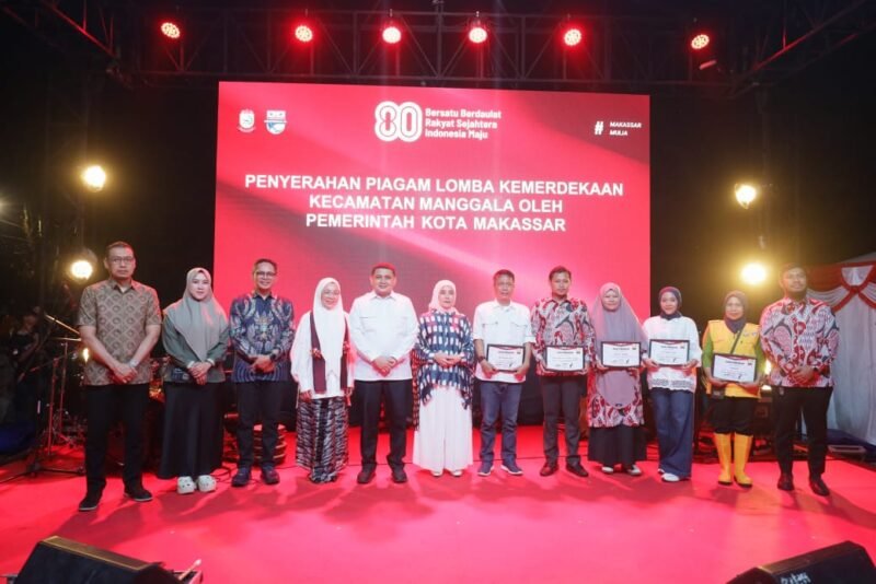 Wali Kota Makassar, Munafri Arifuddin bersama Wakil Wali Kota Makassar, Aliyah Mustika Ilham menghadiri Pesta Rakyat di Kecamatan Manggala, Kamis (21/8/2025).