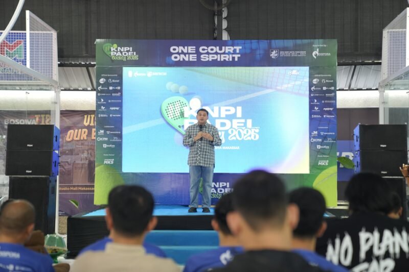Wali Kota Makassar, Munafri Arifuddin, membuka secara resmi KNPI Padel Society 2025 yang diselenggarakan oleh DPD KNPI Kota Makassar di Top Spin Arena, Jalan Danau Tanjung Bunga, Minggu (7/9/2025)