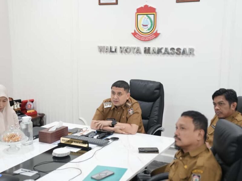 Wali Kota Makassar, Munafri Arifuddin, menggelar rapat koordinasi virtual bersama Ramboll dan ASEAN Australia Smart Cities Trust Fund (AASCTF), Senin (6/10/2025)