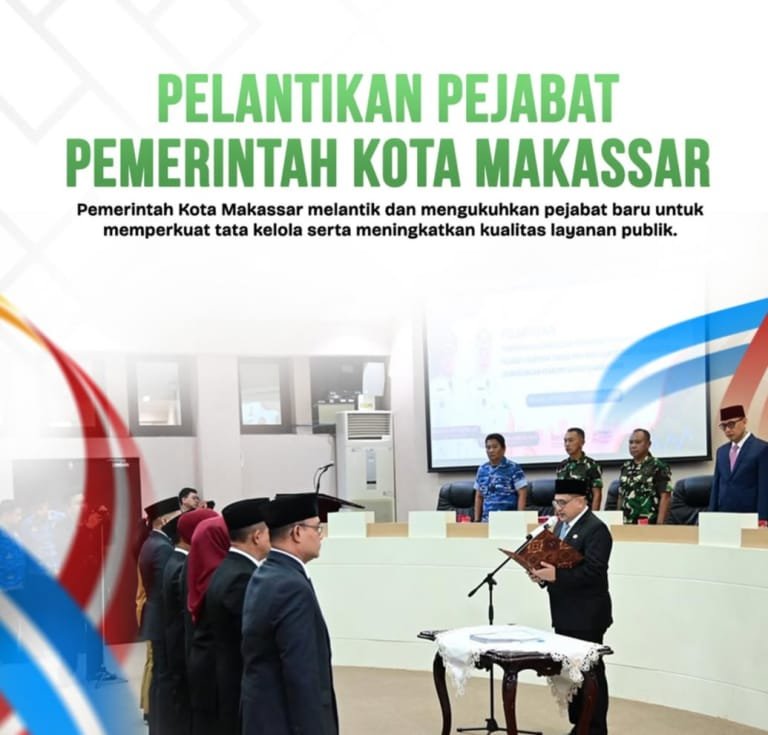 Kepala Dinas Perumahan dan Kawasan Permukiman (Disperkim) Kota Makassar, Mahyuddin, menghadiri Pelantikan, Pengukuhan Kembali, dan Pengambilan Sumpah Jabatan Pejabat Pimpinan Tinggi Pratama dan Pejabat Administrasi di lingkungan Pemerintah Kota Makassar, Senin (01/12/2025)