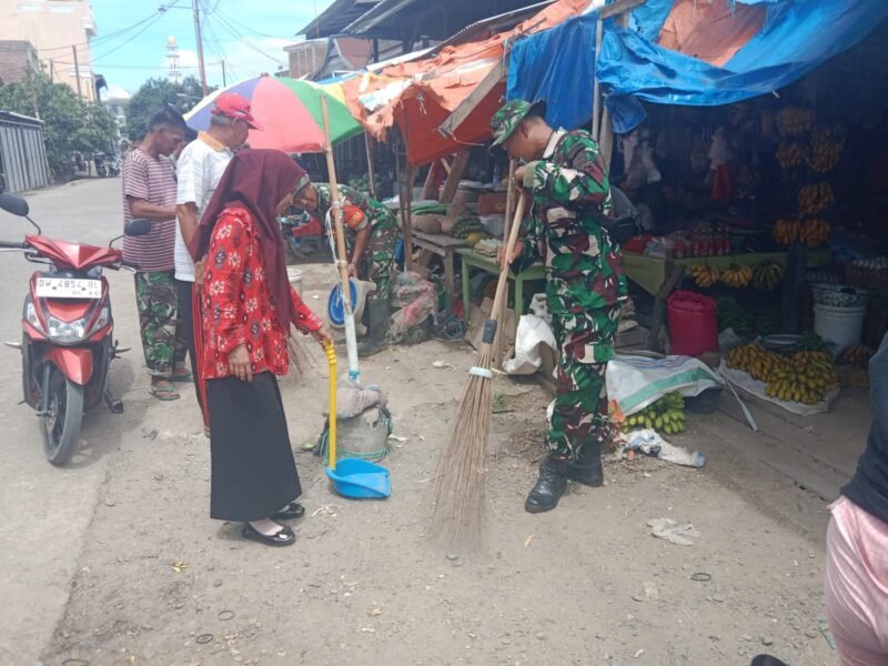 Koramil 1406-04/Belawa yang dipimpin oleh Serma Ilyas melaksanakan kegiatan Karya Bhakti bersama masyarakat di Kelurahan Belawa, Kecamatan Belawa, Kabupaten Wajo, pada Selasa (30/12/2025)