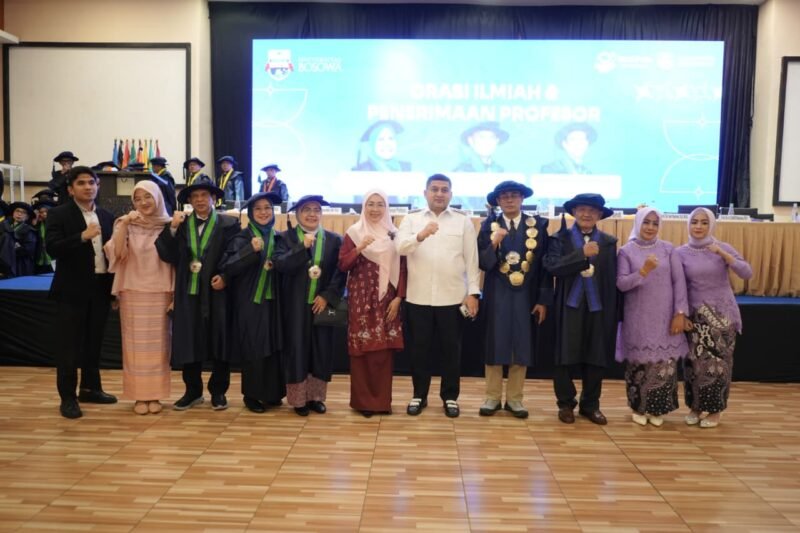 Wali Kota Makassar, Munafri Arifuddin menghadiri Pengukuhan Tiga Guru Besar Universitas Bosowa, yang digelar di Balai Sidang 45 Universitas Bosowa, Jalan Urip Sumoharjo, Rabu (7/1/2026)