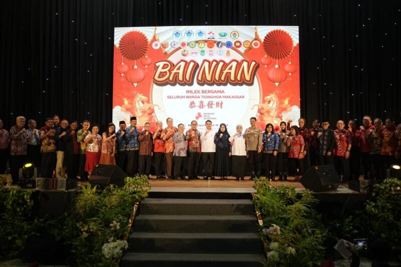Wali Kota Makassar, Munafri Arifuddin, menghadiri kegiatan Imlek Bersama Seluruh Warga Tionghoa Makassar yang berlangsung di Balai M Jusuf Manunggal, Rabu (18/2/2026)