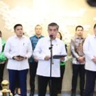 Menteri Ketenagakerjaan (Menaker) Yassierli pada konferensi pers kebijakan THR dan Bonus Hari Raya, dan realisasi stimulus ramadan, di Jakarta, Selasa (3/3/2026)