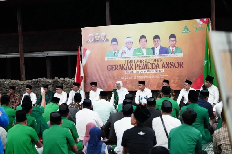 Bupati Wajo, Andi Rosman, menghadiri peringatan Hari Lahir (Harlah) ke-92 Gerakan Pemuda (GP) Ansor tingkat wilayah Sulawesi Selatan yang dipusatkan di Masjid Tua Tosora, Kecamatan Majauleng, Kabupaten Wajo, Jumat (24/4/2026)