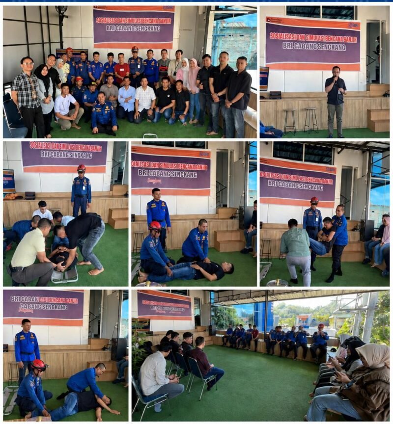 Sebagai bentuk komitmen dalam meningkatkan kesiapsiagaan menghadapi potensi bencana, PT Bank Rakyat Indonesia (Persero) Tbk melalui BRI Cabang Sengkang menggelar kegiatan Sosialisasi dan Simulasi Penanggulangan Bencana Banjir di Kantor BRI Cabang Sengkang