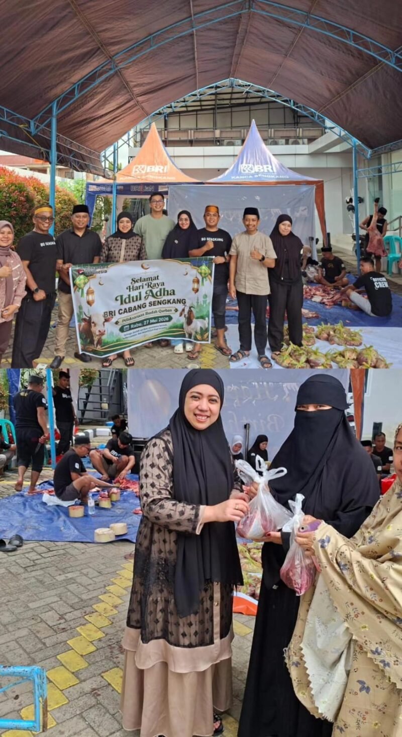 Semangat berbagi dan kepedulian sosial kembali ditunjukkan BRI Cabang Sengkang melalui pelaksanaan ibadah qurban Hari Raya Idul Adha 1447 Hijriah