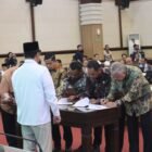 Bupati Wajo, Andi Rosman, menghadiri Rapat Koordinasi Penetapan Lahan Pertanian Pangan Berkelanjutan (LP2B) Provinsi Sulawesi Selatan yang berlangsung di Ruang Rapat Pimpinan Kantor Gubernur Sulawesi Selatan, Makassar, Kamis (9/7/2026) 