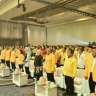 Wakil Wali Kota Makassar, Aliyah Mustika Ilham menghadiri pembukaan Musyawarah Daerah (Musda) XI Partai Golkar Sulawesi Selatan yang berlangsung di Sandeq Ballroom, Hotel Claro Makassar, Jalan A.P. Pettarani, Makassar, Sabtu (18/7/2026)