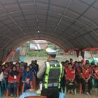 Satlantas Polres Wajo memberikan edukasi tertib berlalu lintas dan safety riding kepada peserta Jumpa Bakti Gembira (JUMBARA) PMR-PMI tingkat Kabupaten Wajo, Senin (7/9/2026)