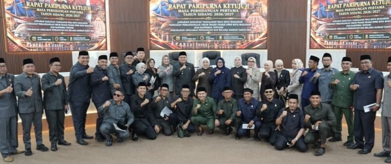 Rapat Paripurna Ketujuh Masa Persidangan Pertama Tahun Sidang 2026/2027 di Aula Sipakatau, Balai Kota Makassar, Senin (28/9/2026)