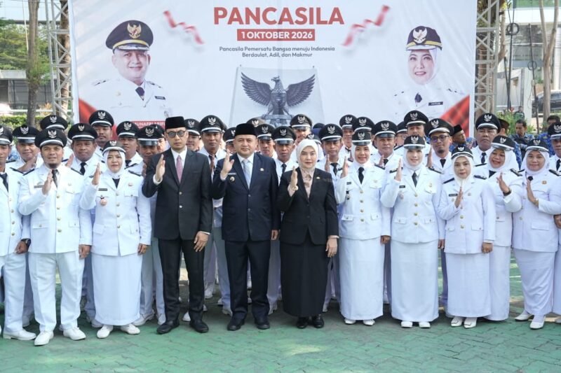 Wali Kota Makassar, Munafri Arifuddin memimpin langsung upacara peringatan Hari Kesaktian Pancasila di halaman Kantor Balai Kota Makassar, Kamis (1/10/2026)