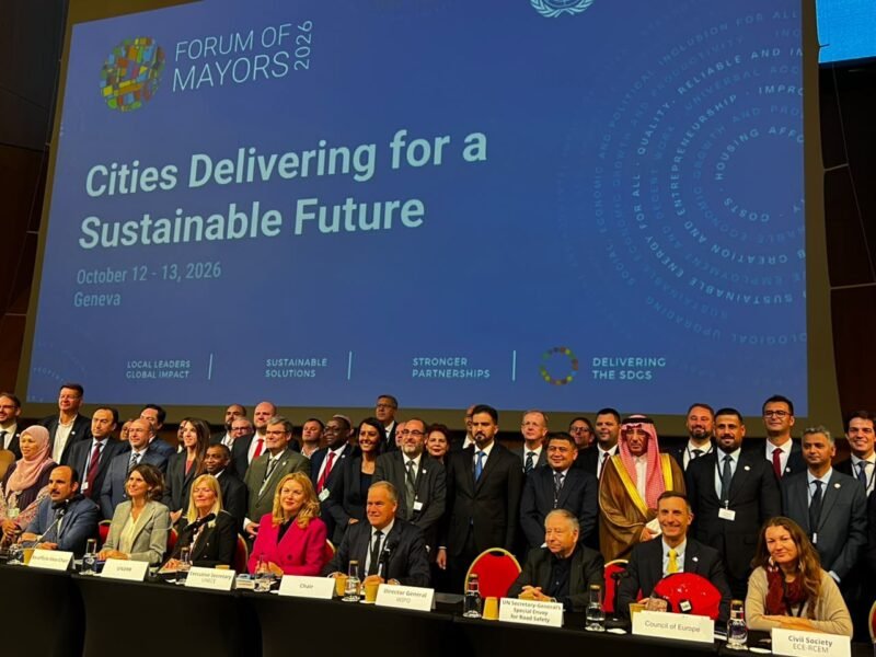 Wali Kota Makassar, Munafri Arifuddin alias Appi, menyampaikan gagasannya dalam United Nations Forum of Mayors 2026 di Jenewa, Swiss, 12–13 Oktober 2026